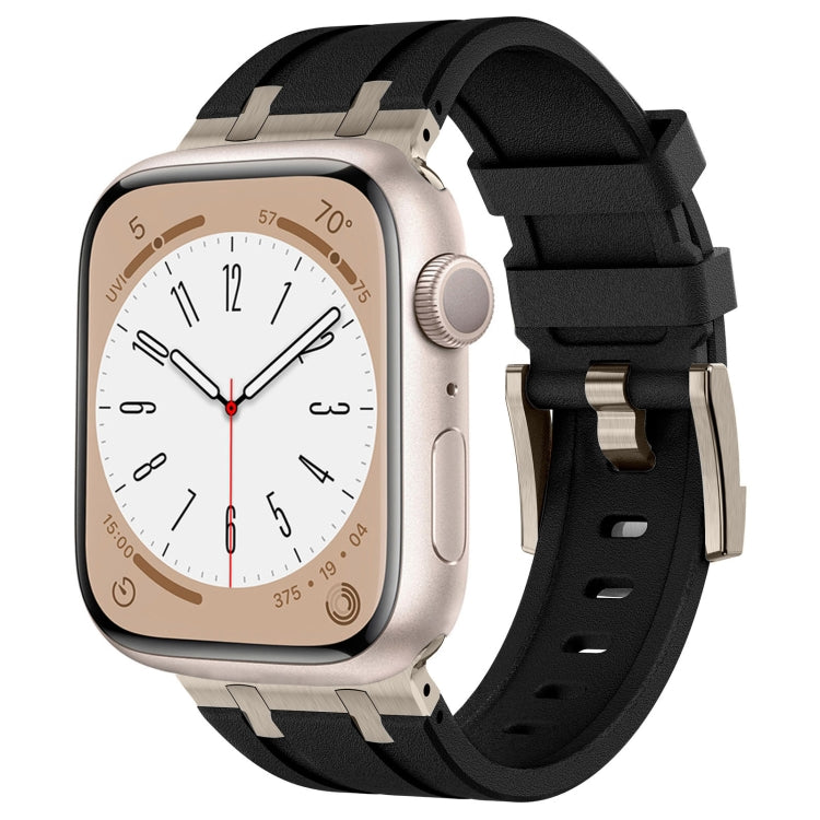 Stone Grain Liquid Silicone Watch Band, For Apple Watch SE 2023 44mm, For Apple Watch Ultra 2 49mm, For Apple Watch Series 9 45mm, For Apple Watch Ultra 49mm, For Apple Watch Series 8 45mm, For Apple Watch SE 2022 44mm, For Apple Watch Series 7 45mm   ...