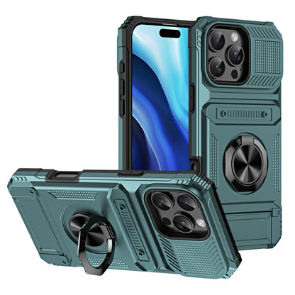 TPU+PC Shockproof Card Phone Case with Metal Ring Holder