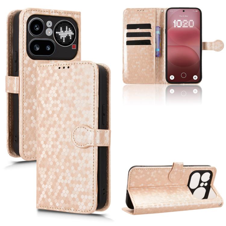 Honeycomb Dot Texture Leather Phone Case, For Nothing Phone 4a Pro, For Nothing Phone 4a, For Nothing Phone 3a Lite, For Nothing Phone 3, For Nothing Phone 3a, For Nothing Phone 3a Pro, For Nothing CMF Phone 1, For Nothing Phone 2a
