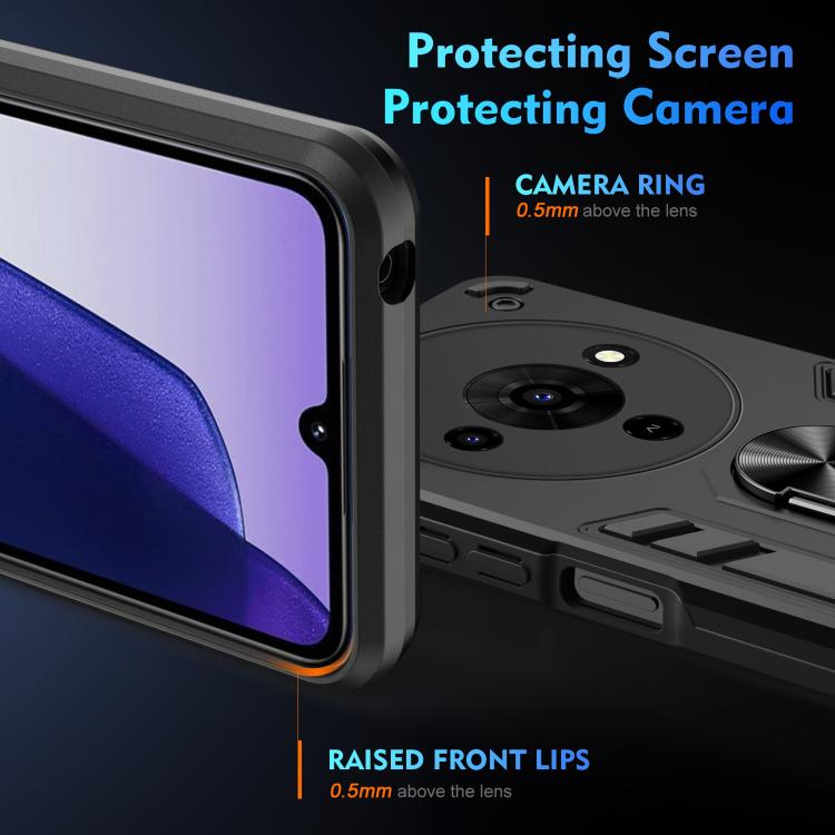 Shockproof Metal Ring Holder Phone Case, For ZTE Blade A76 4G, For ZTE Blade A76 5G, For ZTE Blade A36 4G, For ZTE Blade A56 4G, For ZTE Blade V70 Vita, For ZTE Blade A75 4G, For ZTE Blade A35 / A55, For ZTE Axon 60 Lite, For ZTE Axon 60 4G            ...