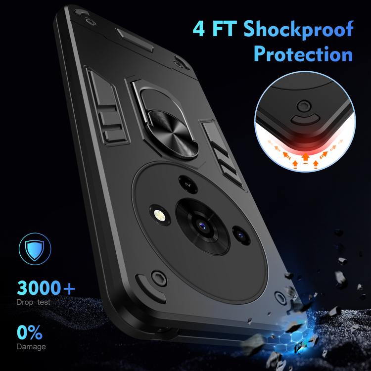 Shockproof Metal Ring Holder Phone Case, For ZTE Blade A76 4G, For ZTE Blade A76 5G, For ZTE Blade A36 4G, For ZTE Blade A56 4G, For ZTE Blade V70 Vita, For ZTE Blade A75 4G, For ZTE Blade A35 / A55, For ZTE Axon 60 Lite, For ZTE Axon 60 4G            ...