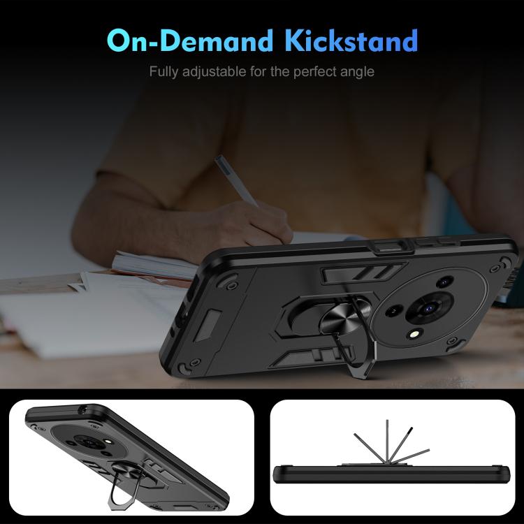 Shockproof Metal Ring Holder Phone Case, For ZTE Blade A76 4G, For ZTE Blade A76 5G, For ZTE Blade A36 4G, For ZTE Blade A56 4G, For ZTE Blade V70 Vita, For ZTE Blade A75 4G, For ZTE Blade A35 / A55, For ZTE Axon 60 Lite, For ZTE Axon 60 4G            ...