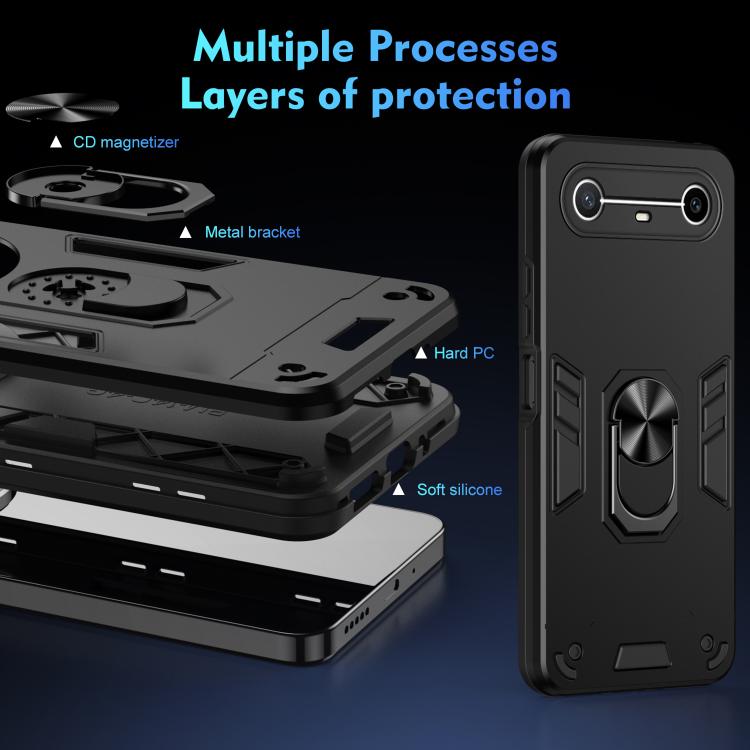 Shockproof Metal Ring Holder Phone Case, For Tecno Pova Slim 5G / Spark Slim 4G, For Tecno Pova 7 5G, For Tecno Pova 7 Ultra 5G, For Tecno Pova 7 4G, For Tecno Camon 40 Pro 4G, For Tecno Camon 40, For Tecno Camon 40 Pro 5G, For Tecno Camon 30S / 30S Pr...