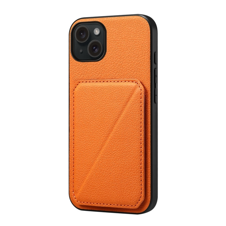 D04 Calf Texture Dual Card Slot Holder Phone Case