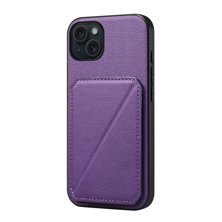 D04 Calf Texture Dual Card Slot Holder Phone Case