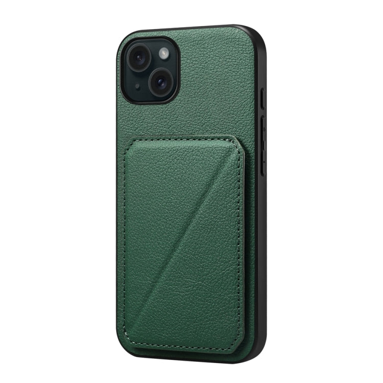D04 Calf Texture Dual Card Slot Holder Phone Case