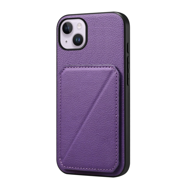 D04 Calf Texture Dual Card Slot Holder Phone Case