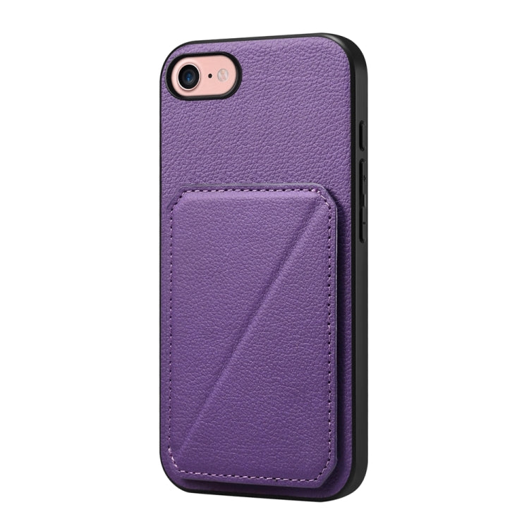 D04 Calf Texture Dual Card Slot Holder Phone Case