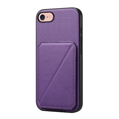 D04 Calf Texture Dual Card Slot Holder Phone Case