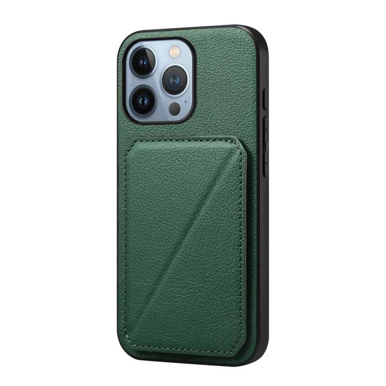 D04 Calf Texture Dual Card Slot Holder Phone Case