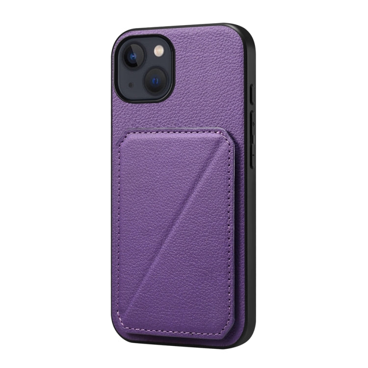 D04 Calf Texture Dual Card Slot Holder Phone Case