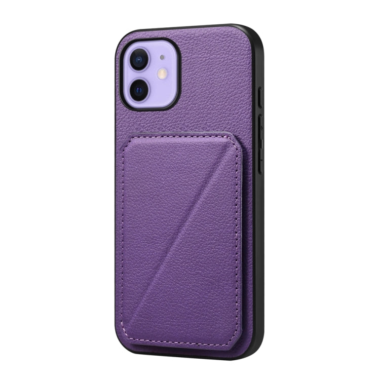 D04 Calf Texture Dual Card Slot Holder Phone Case