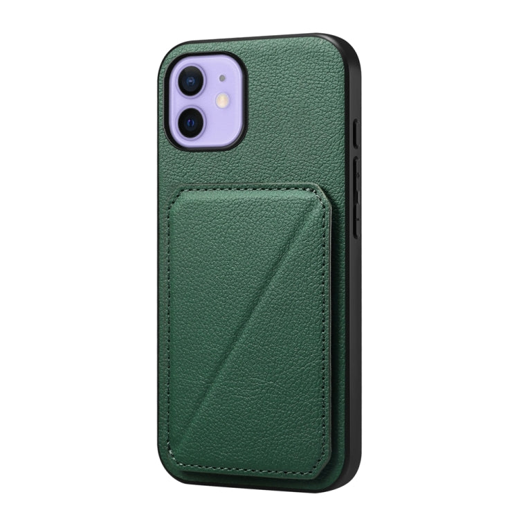 D04 Calf Texture Dual Card Slot Holder Phone Case