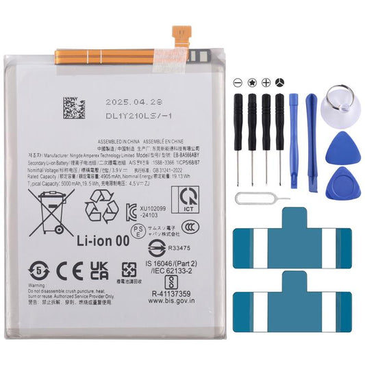 Battery Replacement, For Galaxy A36 / A56 5000mAh, For Galaxy S25 S9310 4000mAh, For Galaxy S25+ S936E/W/B/N/U S9360 4900mAh, For Galaxy S25 Ultra S938B/N/W/U/Q SM-S9380 5000mAh, For Galaxy S24 FE 4700mAh, For Galaxy Z Flip6 2870mAh 1130mAh 1 Pair