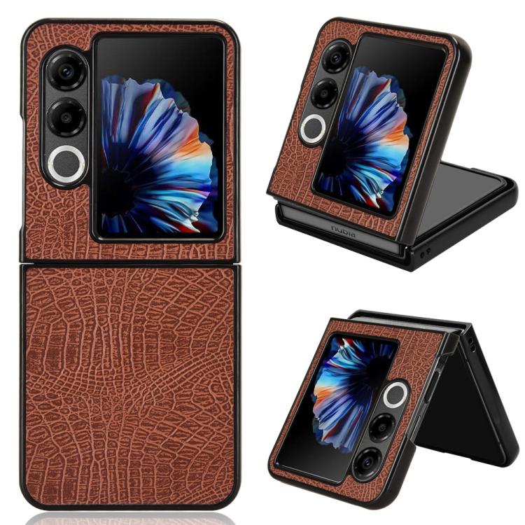 Crocodile Texture Back Cover Phone Case, For ZTE nubia Flip3, For ZTE Nubia Fold, For ZTE nubia Flip2 / Libero Flip2, For ZTE nubia Flip / Libero Flip