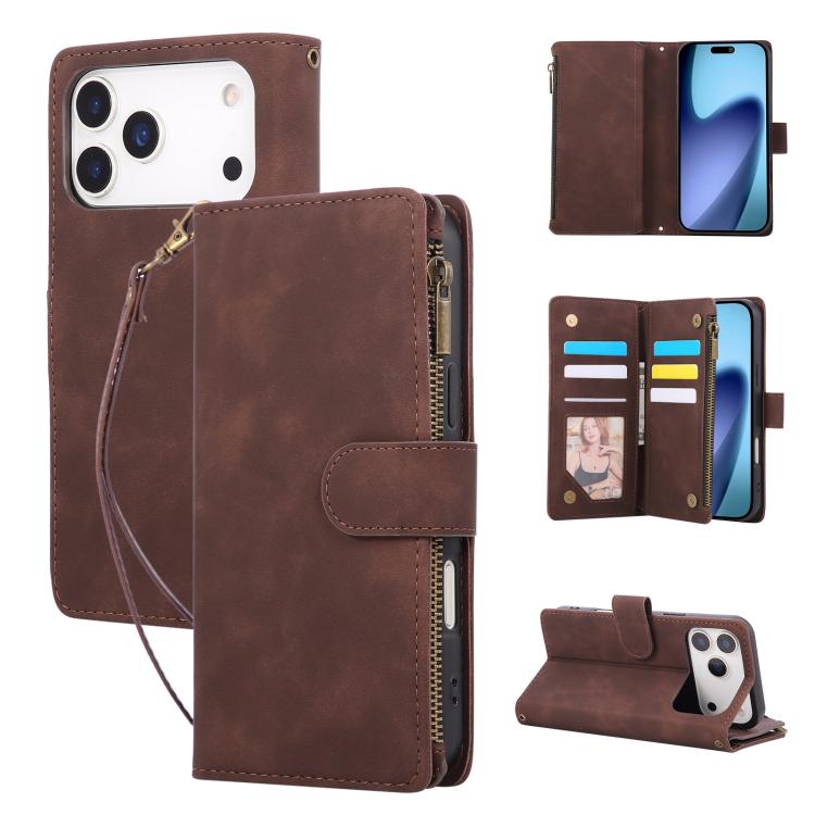 Multifunctional Multi-Card Wallet Phone Leather Case, For iPhone 18 / 17, For iPhone 18 Pro / 17 Pro, For iPhone 18 Pro Max / 17 Pro Max, For iPhone Air, For iPhone 16 Pro Max, For iPhone 16 Pro, For iPhone 16 Plus, For iPhone 16, For iPhone 15 Pro Max...