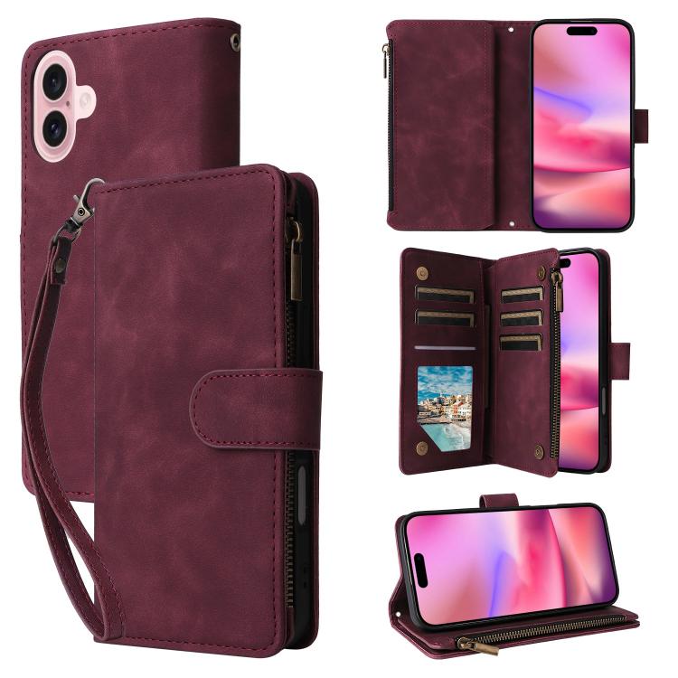 Multifunctional Multi-Card Wallet Phone Leather Case, For iPhone 18 / 17, For iPhone 18 Pro / 17 Pro, For iPhone 18 Pro Max / 17 Pro Max, For iPhone Air, For iPhone 16 Pro Max, For iPhone 16 Pro, For iPhone 16 Plus, For iPhone 16, For iPhone 15 Pro Max...
