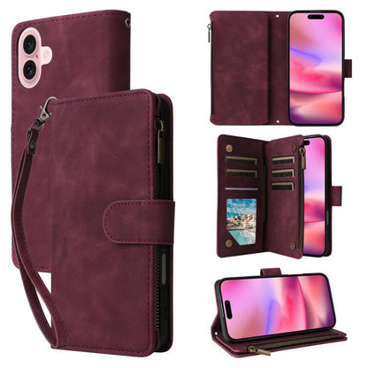 Multifunctional Multi-Card Wallet Phone Leather Case, For iPhone 18 / 17, For iPhone 18 Pro / 17 Pro, For iPhone 18 Pro Max / 17 Pro Max, For iPhone Air, For iPhone 16 Pro Max, For iPhone 16 Pro, For iPhone 16 Plus, For iPhone 16, For iPhone 15 Pro Max...