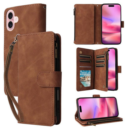 Multifunctional Multi-Card Wallet Phone Leather Case, For iPhone 18 / 17, For iPhone 18 Pro / 17 Pro, For iPhone 18 Pro Max / 17 Pro Max, For iPhone Air, For iPhone 16 Pro Max, For iPhone 16 Pro, For iPhone 16 Plus, For iPhone 16, For iPhone 15 Pro Max...