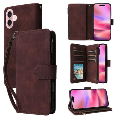 Multifunctional Multi-Card Wallet Phone Leather Case, For iPhone 18 / 17, For iPhone 18 Pro / 17 Pro, For iPhone 18 Pro Max / 17 Pro Max, For iPhone Air, For iPhone 16 Pro Max, For iPhone 16 Pro, For iPhone 16 Plus, For iPhone 16, For iPhone 15 Pro Max...