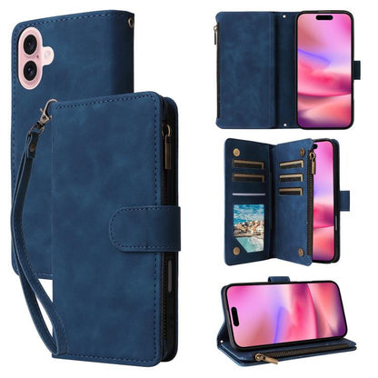 Multifunctional Multi-Card Wallet Phone Leather Case, For iPhone 18 / 17, For iPhone 18 Pro / 17 Pro, For iPhone 18 Pro Max / 17 Pro Max, For iPhone Air, For iPhone 16 Pro Max, For iPhone 16 Pro, For iPhone 16 Plus, For iPhone 16, For iPhone 15 Pro Max...