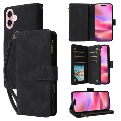 Multifunctional Multi-Card Wallet Phone Leather Case, For iPhone 18 / 17, For iPhone 18 Pro / 17 Pro, For iPhone 18 Pro Max / 17 Pro Max, For iPhone Air, For iPhone 16 Pro Max, For iPhone 16 Pro, For iPhone 16 Plus, For iPhone 16, For iPhone 15 Pro Max...