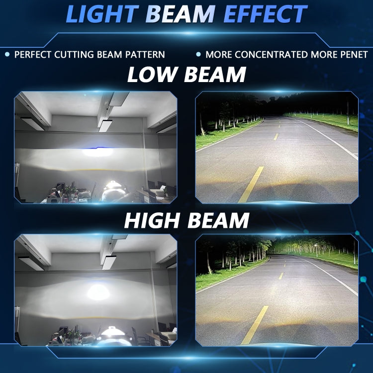 T02 1 Pair 2.5 inch Car Bifocal LED Lens Headlight, Left Driving, T02
