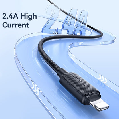 USAMS US-SJ694 USB to 8 Pin 2.4A Striped Fast Charge Data Cable, 1m, 2m