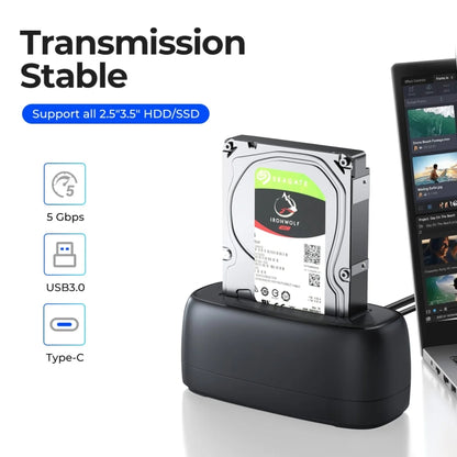 ORICO DD18C3 Single Bay 2.5 & 3.5 inch SATA Drive Docking Station, AU Plug, EU Plug, UK Plug, US Plug