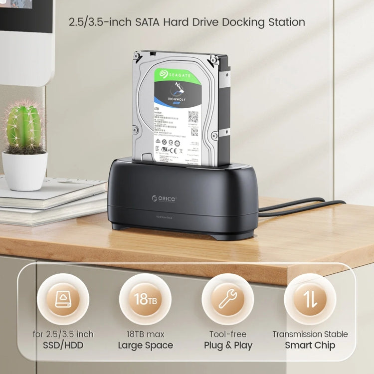 ORICO DD18C3 Single Bay 2.5 & 3.5 inch SATA Drive Docking Station, AU Plug, EU Plug, UK Plug, US Plug