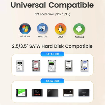 ORICO DD18C3 Single Bay 2.5 & 3.5 inch SATA Drive Docking Station, AU Plug, EU Plug, UK Plug, US Plug
