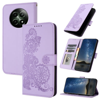 Datura Flower Embossed Flip Leather Phone Case, For Realme GT 6 / GT 6T, For Realme C63 / C61 Global, For Realme  12 Lite / C67 4G Global, For Realme 12 5G Global, For Realme 12+ 5G Global, For Realme 12 Pro 5G / 12 Pro+ 5G Global                      ...