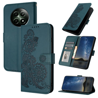 Datura Flower Embossed Flip Leather Phone Case, For Realme GT 6 / GT 6T, For Realme C63 / C61 Global, For Realme  12 Lite / C67 4G Global, For Realme 12 5G Global, For Realme 12+ 5G Global, For Realme 12 Pro 5G / 12 Pro+ 5G Global                      ...