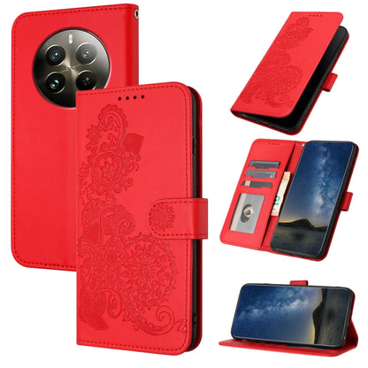 Datura Flower Embossed Flip Leather Phone Case, For Realme GT 6 / GT 6T, For Realme C63 / C61 Global, For Realme  12 Lite / C67 4G Global, For Realme 12 5G Global, For Realme 12+ 5G Global, For Realme 12 Pro 5G / 12 Pro+ 5G Global                      ...