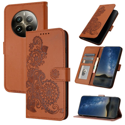 Datura Flower Embossed Flip Leather Phone Case, For Realme GT 6 / GT 6T, For Realme C63 / C61 Global, For Realme  12 Lite / C67 4G Global, For Realme 12 5G Global, For Realme 12+ 5G Global, For Realme 12 Pro 5G / 12 Pro+ 5G Global                      ...