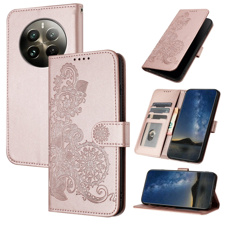 Datura Flower Embossed Flip Leather Phone Case, For Realme GT 6 / GT 6T, For Realme C63 / C61 Global, For Realme  12 Lite / C67 4G Global, For Realme 12 5G Global, For Realme 12+ 5G Global, For Realme 12 Pro 5G / 12 Pro+ 5G Global                      ...
