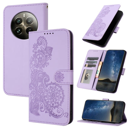 Datura Flower Embossed Flip Leather Phone Case, For Realme GT 6 / GT 6T, For Realme C63 / C61 Global, For Realme  12 Lite / C67 4G Global, For Realme 12 5G Global, For Realme 12+ 5G Global, For Realme 12 Pro 5G / 12 Pro+ 5G Global                      ...