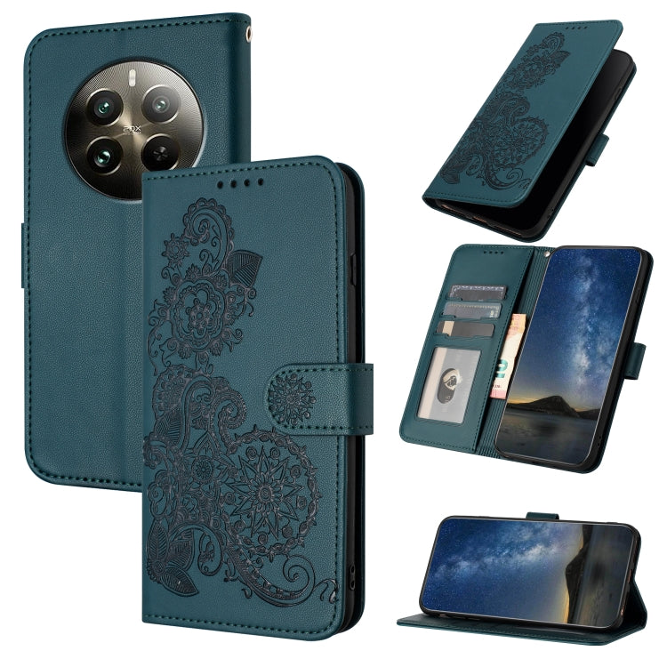 Datura Flower Embossed Flip Leather Phone Case, For Realme GT 6 / GT 6T, For Realme C63 / C61 Global, For Realme  12 Lite / C67 4G Global, For Realme 12 5G Global, For Realme 12+ 5G Global, For Realme 12 Pro 5G / 12 Pro+ 5G Global                      ...