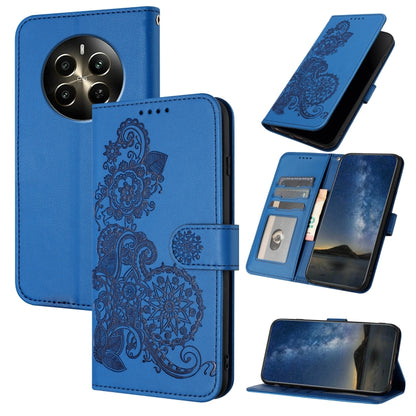 Datura Flower Embossed Flip Leather Phone Case, For Realme GT 6 / GT 6T, For Realme C63 / C61 Global, For Realme  12 Lite / C67 4G Global, For Realme 12 5G Global, For Realme 12+ 5G Global, For Realme 12 Pro 5G / 12 Pro+ 5G Global                      ...