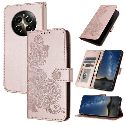 Datura Flower Embossed Flip Leather Phone Case, For Realme GT 6 / GT 6T, For Realme C63 / C61 Global, For Realme  12 Lite / C67 4G Global, For Realme 12 5G Global, For Realme 12+ 5G Global, For Realme 12 Pro 5G / 12 Pro+ 5G Global                      ...