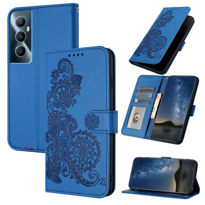 Datura Flower Embossed Flip Leather Phone Case, For Realme GT 6 / GT 6T, For Realme C63 / C61 Global, For Realme  12 Lite / C67 4G Global, For Realme 12 5G Global, For Realme 12+ 5G Global, For Realme 12 Pro 5G / 12 Pro+ 5G Global                      ...