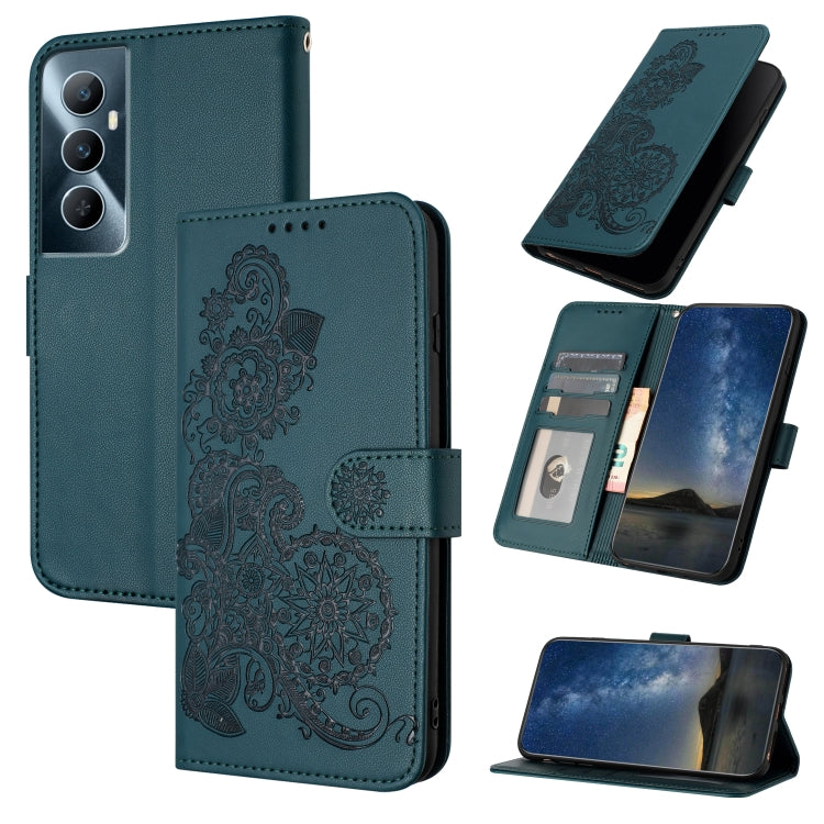 Datura Flower Embossed Flip Leather Phone Case, For Realme GT 6 / GT 6T, For Realme C63 / C61 Global, For Realme  12 Lite / C67 4G Global, For Realme 12 5G Global, For Realme 12+ 5G Global, For Realme 12 Pro 5G / 12 Pro+ 5G Global                      ...