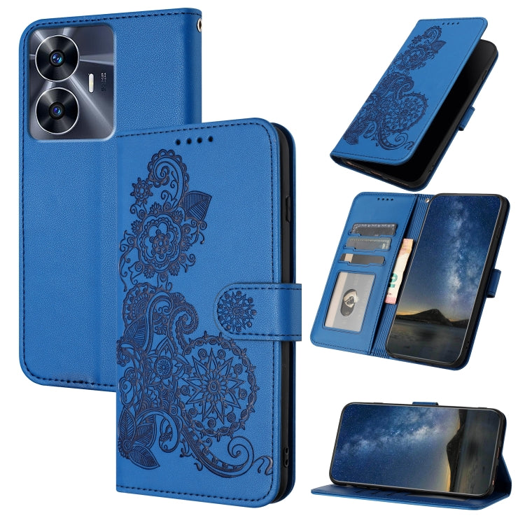 Datura Flower Embossed Flip Leather Phone Case, For Realme GT 6 / GT 6T, For Realme C63 / C61 Global, For Realme  12 Lite / C67 4G Global, For Realme 12 5G Global, For Realme 12+ 5G Global, For Realme 12 Pro 5G / 12 Pro+ 5G Global                      ...