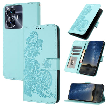 Datura Flower Embossed Flip Leather Phone Case, For Realme GT 6 / GT 6T, For Realme C63 / C61 Global, For Realme  12 Lite / C67 4G Global, For Realme 12 5G Global, For Realme 12+ 5G Global, For Realme 12 Pro 5G / 12 Pro+ 5G Global                      ...