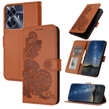 Datura Flower Embossed Flip Leather Phone Case, For Realme GT 6 / GT 6T, For Realme C63 / C61 Global, For Realme  12 Lite / C67 4G Global, For Realme 12 5G Global, For Realme 12+ 5G Global, For Realme 12 Pro 5G / 12 Pro+ 5G Global                      ...