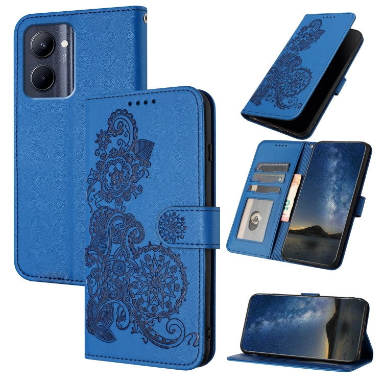 Datura Flower Embossed Flip Leather Phone Case, For Realme GT 6 / GT 6T, For Realme C63 / C61 Global, For Realme  12 Lite / C67 4G Global, For Realme 12 5G Global, For Realme 12+ 5G Global, For Realme 12 Pro 5G / 12 Pro+ 5G Global                      ...