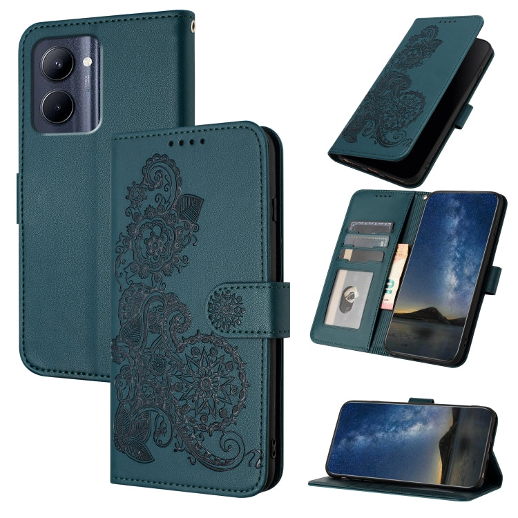 Datura Flower Embossed Flip Leather Phone Case, For Realme GT 6 / GT 6T, For Realme C63 / C61 Global, For Realme  12 Lite / C67 4G Global, For Realme 12 5G Global, For Realme 12+ 5G Global, For Realme 12 Pro 5G / 12 Pro+ 5G Global                      ...
