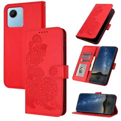 Datura Flower Embossed Flip Leather Phone Case, For Realme 10 Pro+, For Realme 10 4G, For Realme C30 4G/Narzo 50i Prime/C30s, For Realme C20 / C11 2021 / C21, For Realme GT 5G / GT Neo