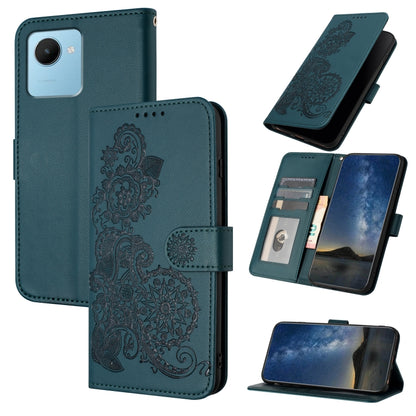 Datura Flower Embossed Flip Leather Phone Case, For Realme 10 Pro+, For Realme 10 4G, For Realme C30 4G/Narzo 50i Prime/C30s, For Realme C20 / C11 2021 / C21, For Realme GT 5G / GT Neo