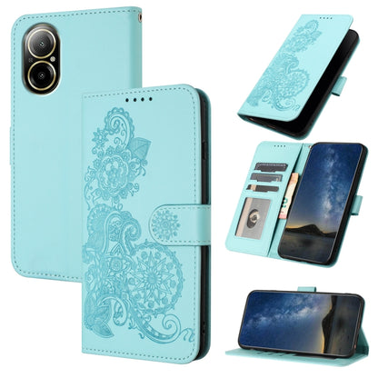 Datura Flower Embossed Flip Leather Phone Case, For Realme GT 6 / GT 6T, For Realme C63 / C61 Global, For Realme  12 Lite / C67 4G Global, For Realme 12 5G Global, For Realme 12+ 5G Global, For Realme 12 Pro 5G / 12 Pro+ 5G Global                      ...